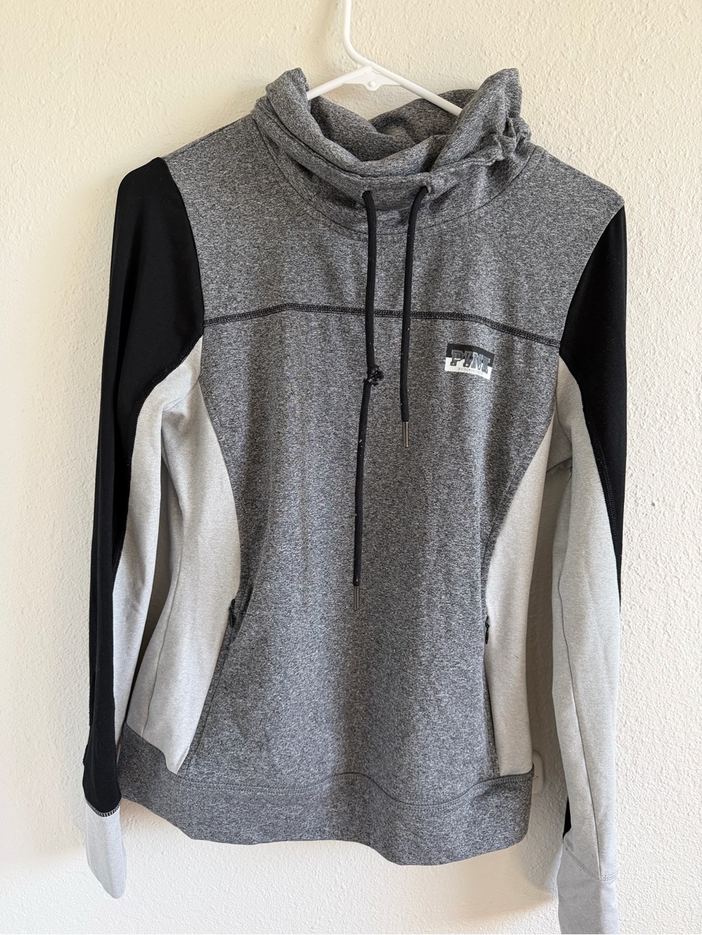 PINK Heather Gray Hooded Pullover